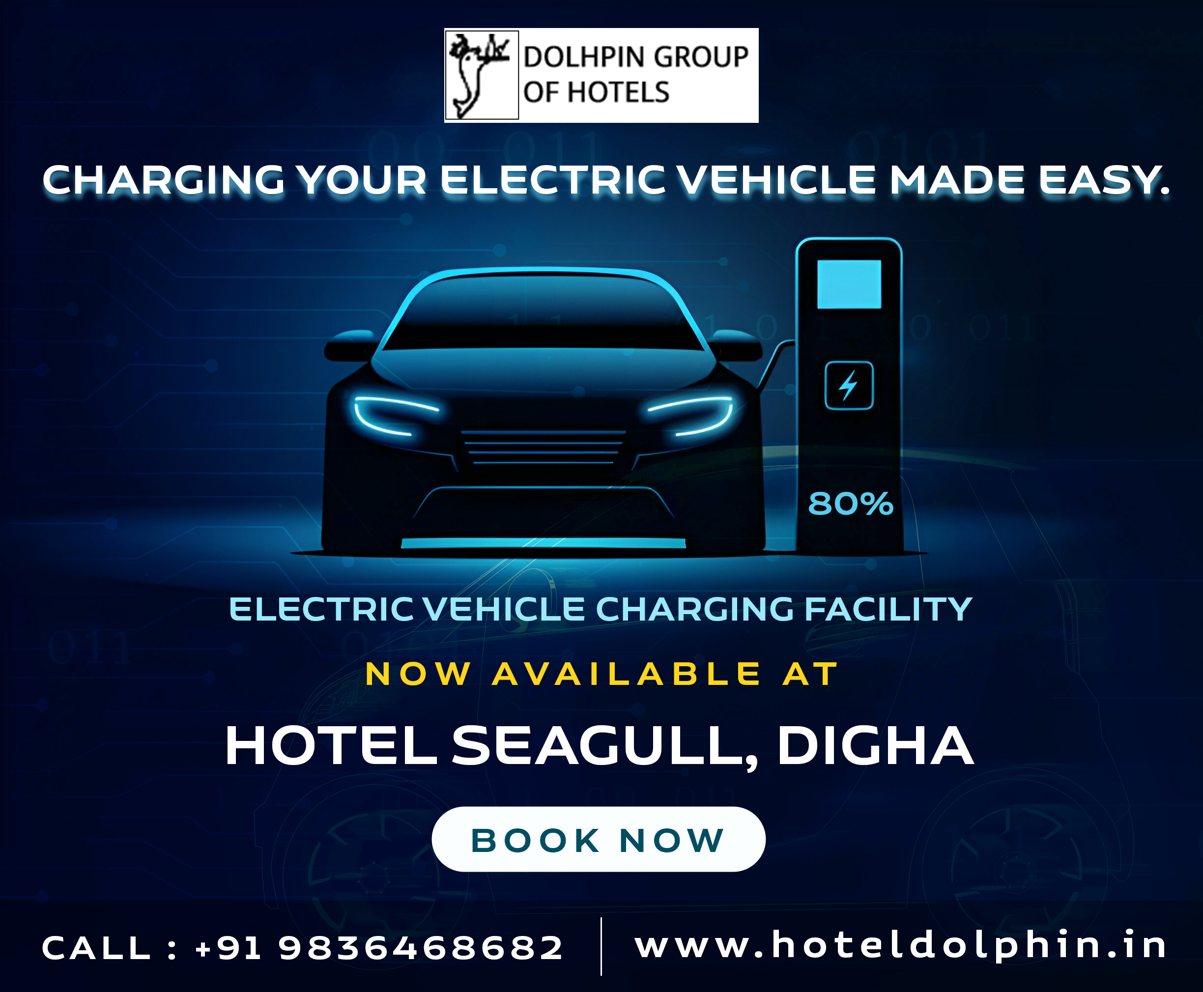 Electric Vehicle charging facility available at Hotel Seagull Digha